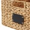 Casafield Water Hyacinth Pantry Baskets with Chalkboard Labels and Chalk Marker, Woven Storage Bin Organizers for Kitchen Shelves